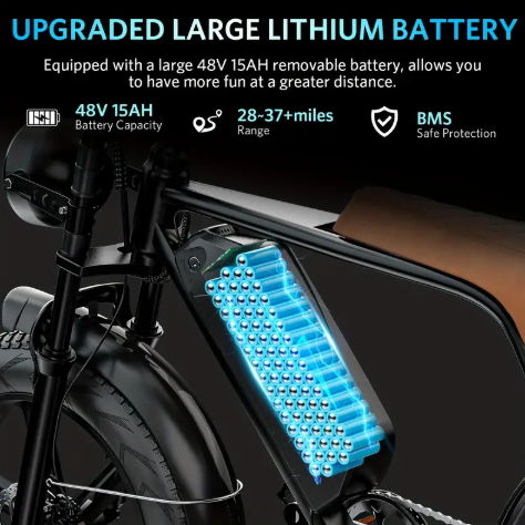 V8 Electric Mountain Bike — 500W • 48V Removable Battery • 19 mph