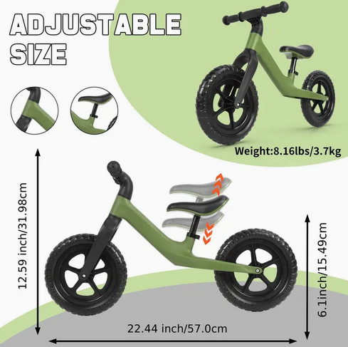 12-Inch Balance Bike – Kids Training Bik