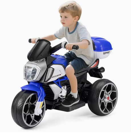 Kids 3‑Wheel Electric Motorcycle — Music, USB/MP3, Headlight & Horn (Ages 3–8