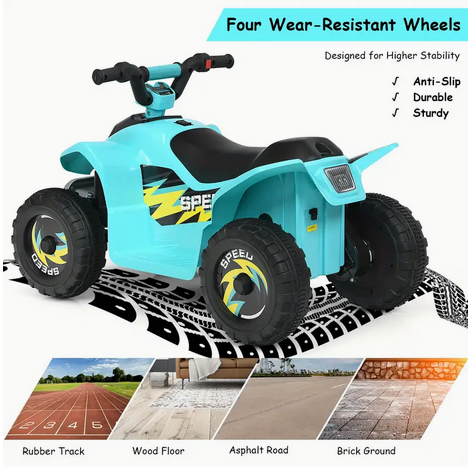 6V Powered Ride‑On Car for Toddlers — Up to 2.8 mph, Reverse, Safety‑Certified (Blue)