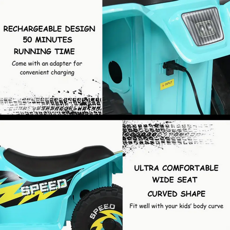 6V Powered Ride‑On Car for Toddlers — Up to 2.8 mph, Reverse, Safety‑Certified (Blue)
