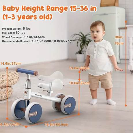 Youngsters Balance Car – Adjustable Baby Bicycle for 1–3 Years